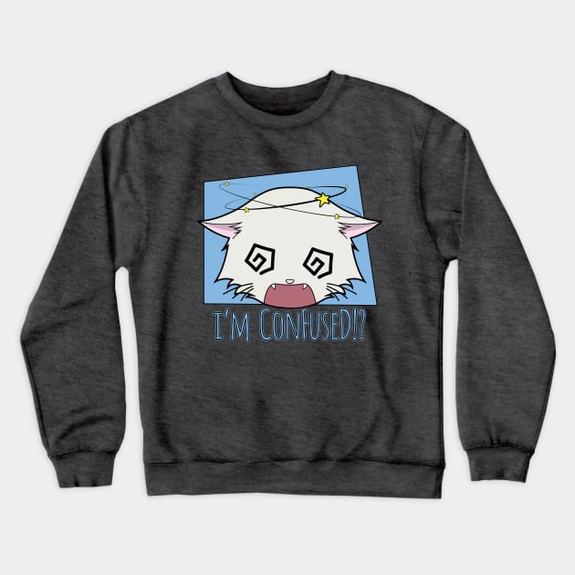 The Confused Cat - i'm ConFuseD!? Crewneck Sweatshirt by The Kitten Gallery